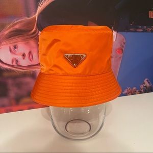 PRADA • Recycled Nylon Bucket Hat • Large • Orange